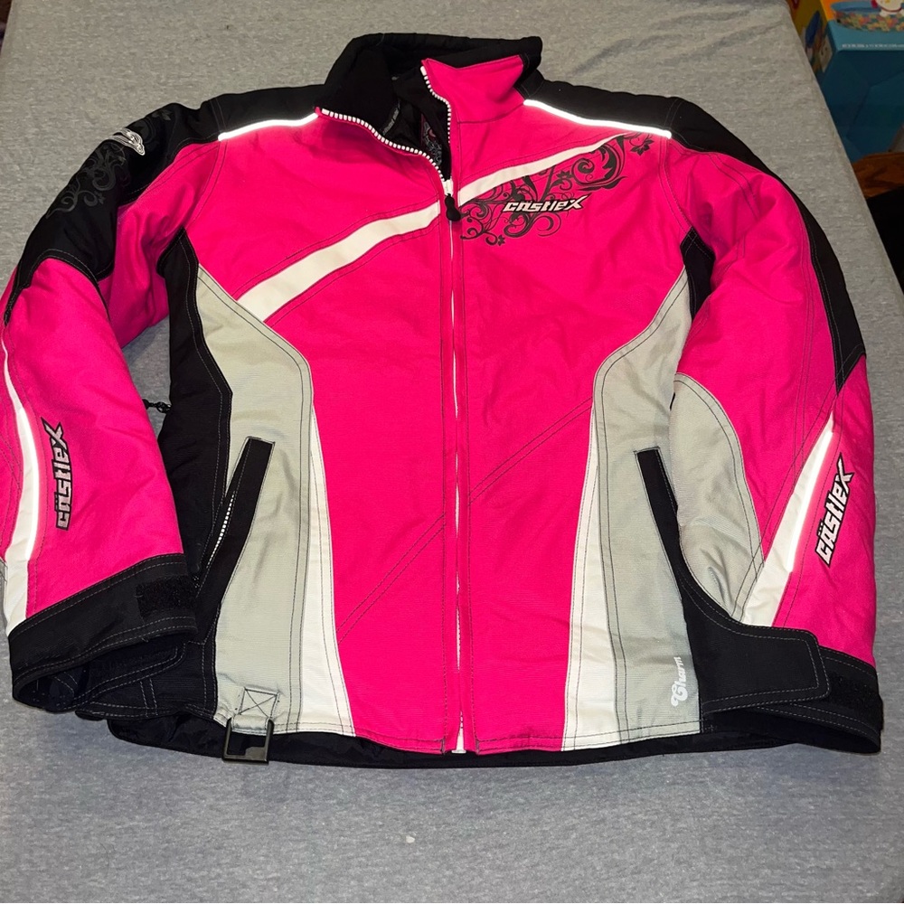 NWOT CastleX Pink, Grey and Black Motor Jacket